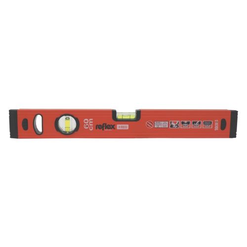 TOPTRADE spirit level Reflex #RED, 2 vials, 600 mm (1)