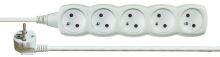 extension cord, white, 5 sockets without switch,3 m, ~ 250 V / 10 A