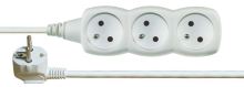 extension cord, white, 3 sockets without switch,  10 m, ~ 250 V / 10 A