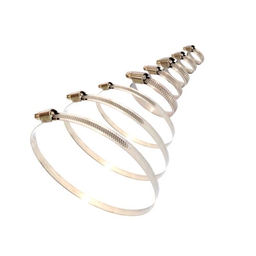 TOPTRADE stainless steel hose clip, 60-80mm, 10pcs/set