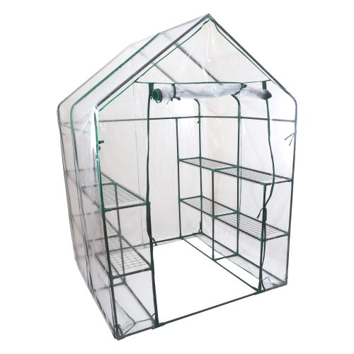 TOPTRADE garden green house, transparent, PVC, 1430 x 1430 x 1950 mm