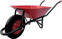 construction wheelbarrow, red tray 60l, air wheel