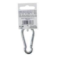 TOPTRADE snap hook - ordinary, galvanized,  6 x 60 mm (2)