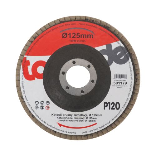TOPTRADE grinding wheel, lamellar, gran. 120, 125 x 22,2 x 2 mm, standard (2)