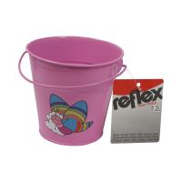 TOPTRADE children garden tool - metal bucket, pink colour, 1,2L (1)